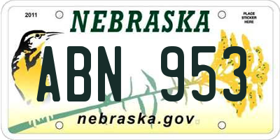 NE license plate ABN953