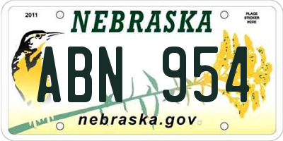 NE license plate ABN954