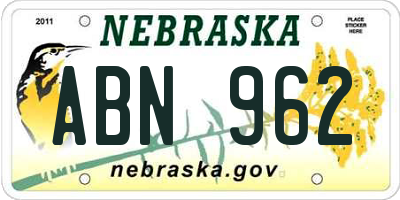 NE license plate ABN962