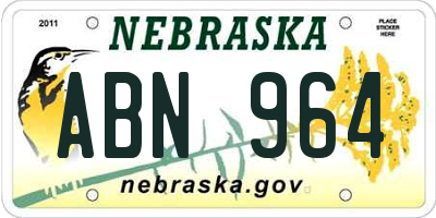 NE license plate ABN964