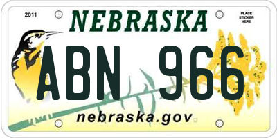 NE license plate ABN966