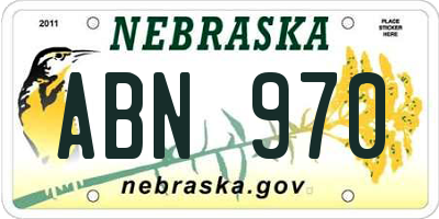 NE license plate ABN970