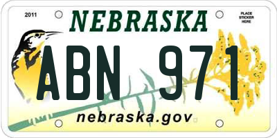 NE license plate ABN971