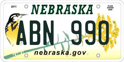 NE license plate ABN990