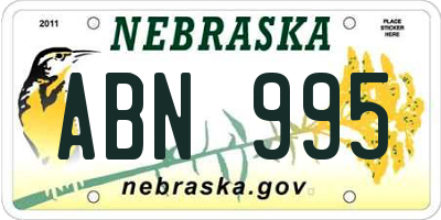 NE license plate ABN995