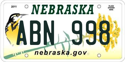 NE license plate ABN998