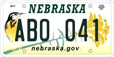 NE license plate ABO041