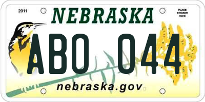 NE license plate ABO044