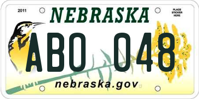 NE license plate ABO048