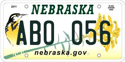 NE license plate ABO056