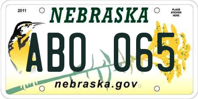 NE license plate ABO065