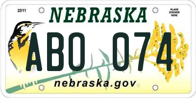 NE license plate ABO074