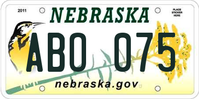 NE license plate ABO075