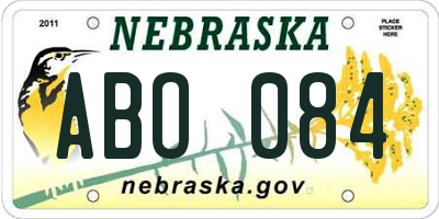 NE license plate ABO084