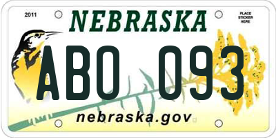 NE license plate ABO093