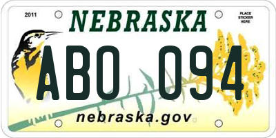 NE license plate ABO094