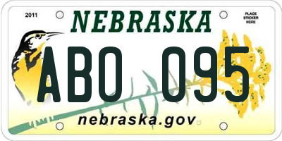 NE license plate ABO095