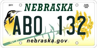 NE license plate ABO132