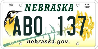 NE license plate ABO137