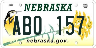 NE license plate ABO157