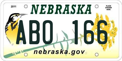 NE license plate ABO166