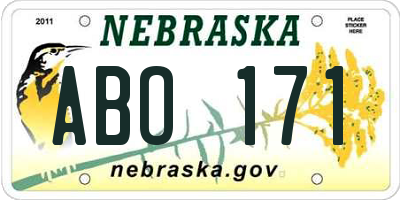 NE license plate ABO171