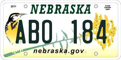 NE license plate ABO184