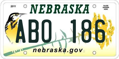 NE license plate ABO186