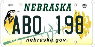 NE license plate ABO198