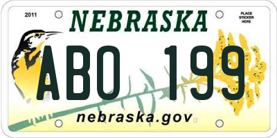 NE license plate ABO199