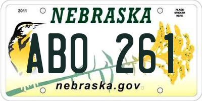 NE license plate ABO261