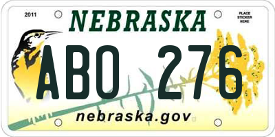 NE license plate ABO276