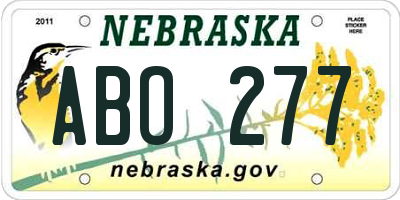 NE license plate ABO277