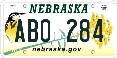 NE license plate ABO284