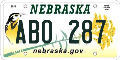 NE license plate ABO287