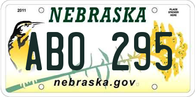 NE license plate ABO295