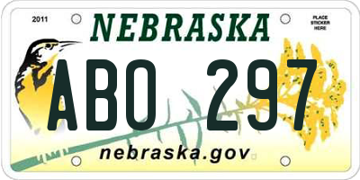 NE license plate ABO297