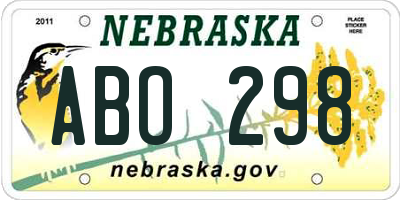 NE license plate ABO298