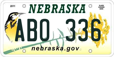 NE license plate ABO336