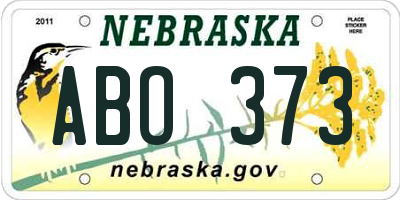 NE license plate ABO373