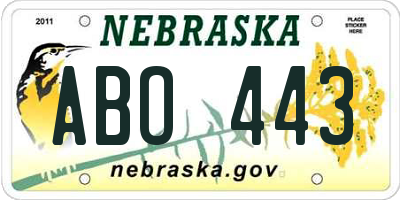 NE license plate ABO443