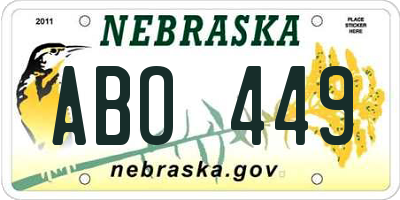 NE license plate ABO449
