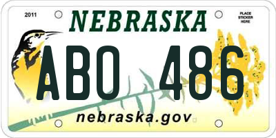NE license plate ABO486