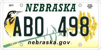 NE license plate ABO498