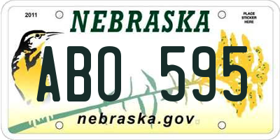 NE license plate ABO595