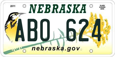 NE license plate ABO624
