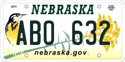 NE license plate ABO632