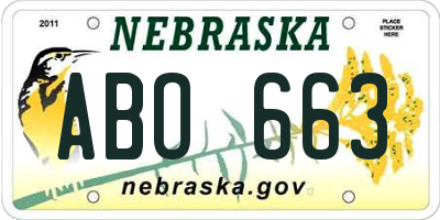 NE license plate ABO663