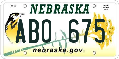 NE license plate ABO675