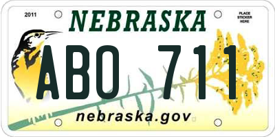 NE license plate ABO711